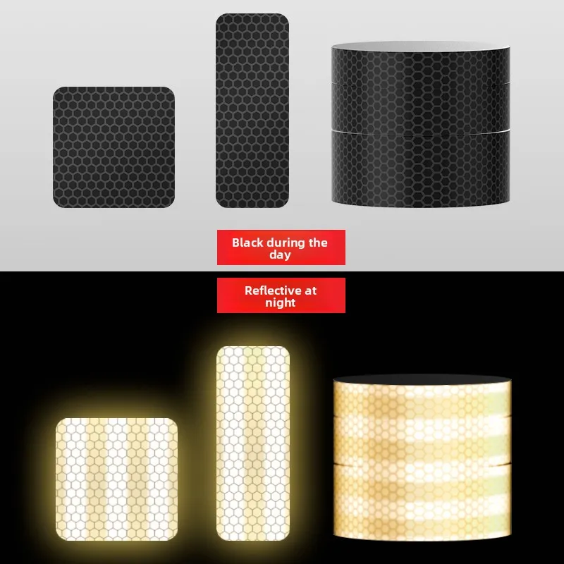 Black Reflective Car Stickers Night Warning Invisible Decoration Scratch Covering Film  Wheel Lip Moulding Body Decal