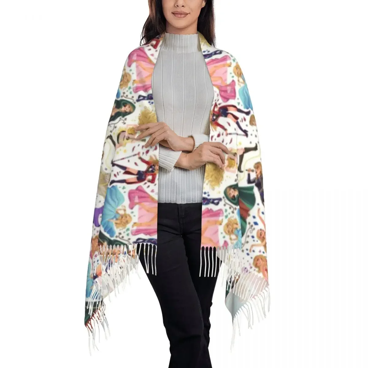 Mantón Una bufanda con borlas