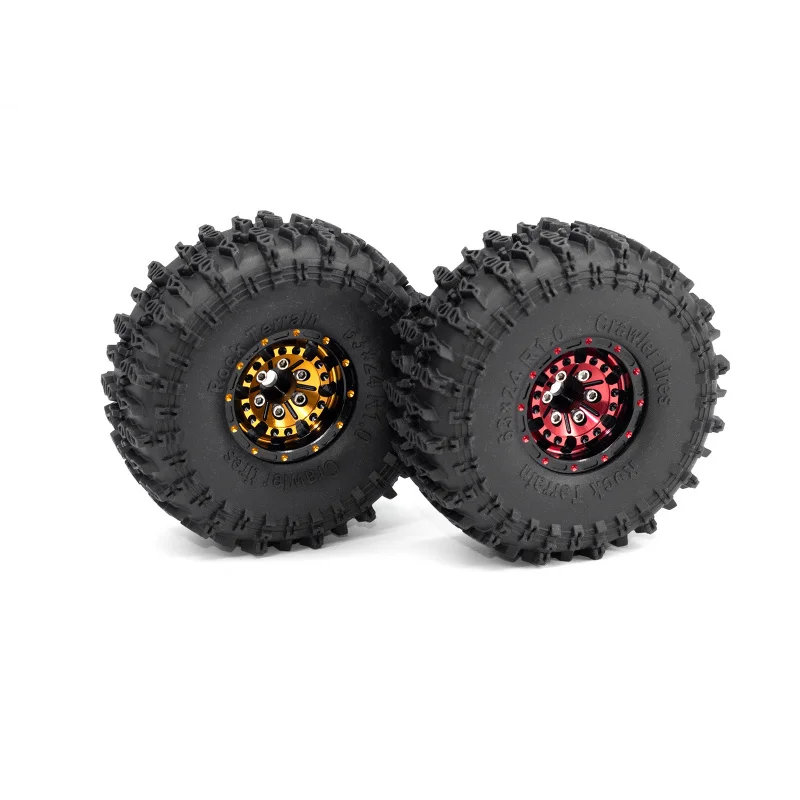 

1.0" Beadlock RC Wheels and Tires for 1/18 TRX4M,1/24 SCX24 RC Crawler,1.0 Beadlock Tires w/Alloy Aluminium Wheels