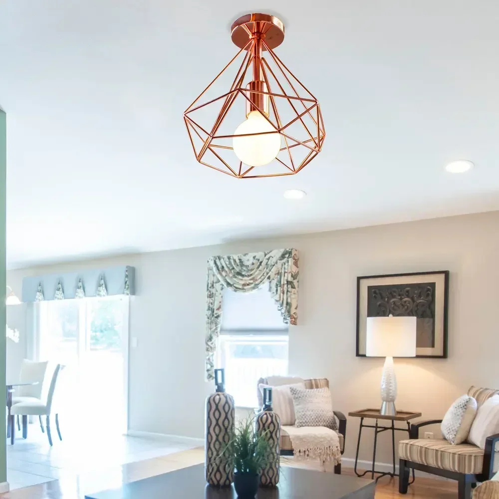 الحديثة الشمال بساطتها Led أضواء السقف الرجعية الحديد مصباح للمنزل غرفة المعيشة ديكور المطبخ لوفت ضوء Plafonnier ارتفع الذهب