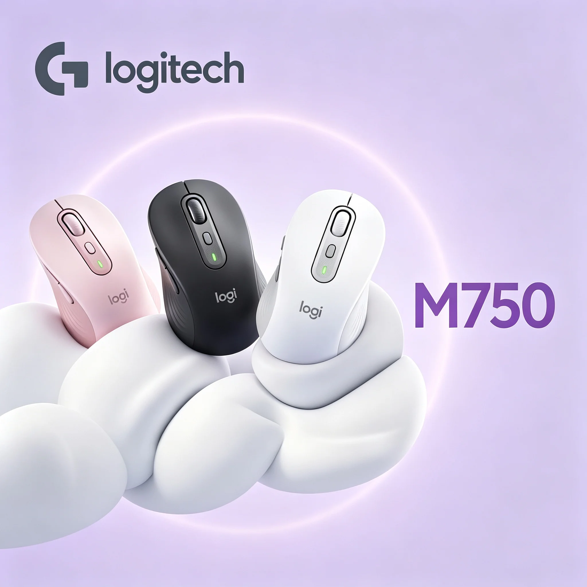 Multi‑Gadget Switch Logitech M750 Ergonomic Wireless Mice,Support Up To Three Devices,400‑4000 DPI Dual‑Mode For Home Business O