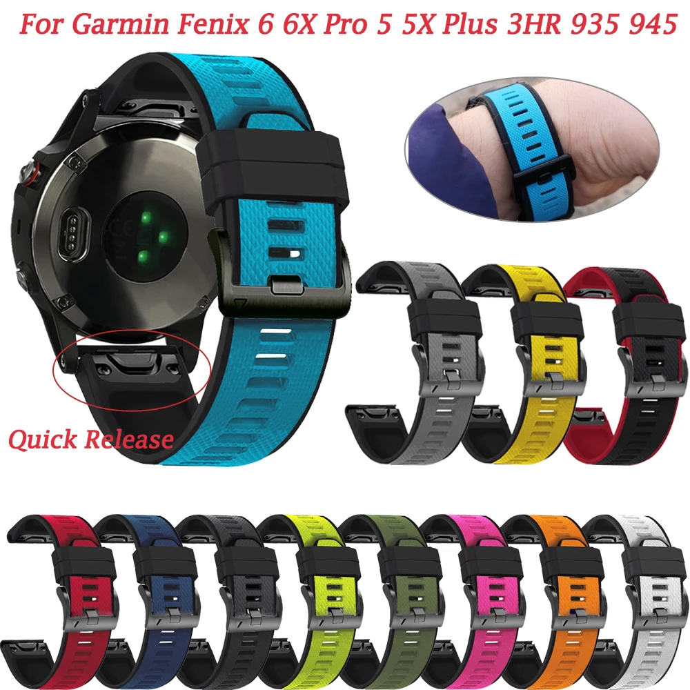 

Silicones Watch Band Wrist Strap Band For Garmin Fenix 7 7X 6 6X Pro 5 5X Plus 3 3HR Bracelet Quick Release Wristband Smartwatch