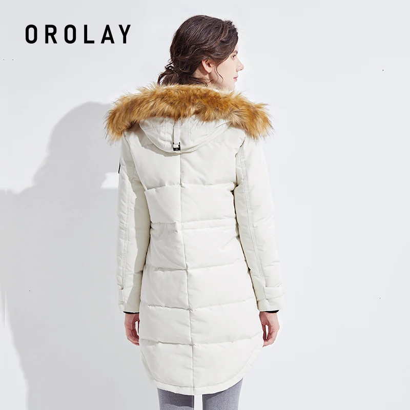 Orolay Women's  Down Jacket Mid-Length Windproof Winter Down Coat