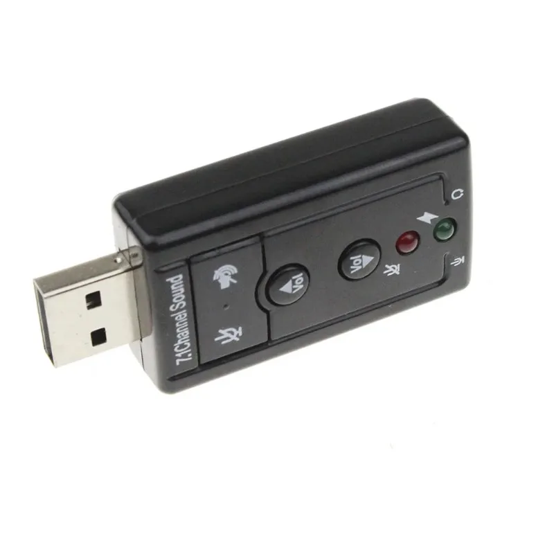 Mini External USB Sound Card 7.1 Channel 3D Audio Adapter Converter 3.5mm Headset Microphone For PC Computer Desktop Notebook