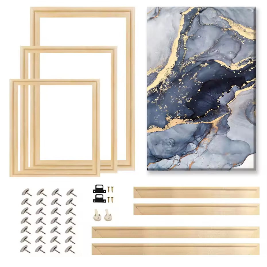 Marco de madera Natural para pared, cuadro de lienzo, pintura de diamante, póster, decoración del hogar, 60x90, 50x70, 40x60