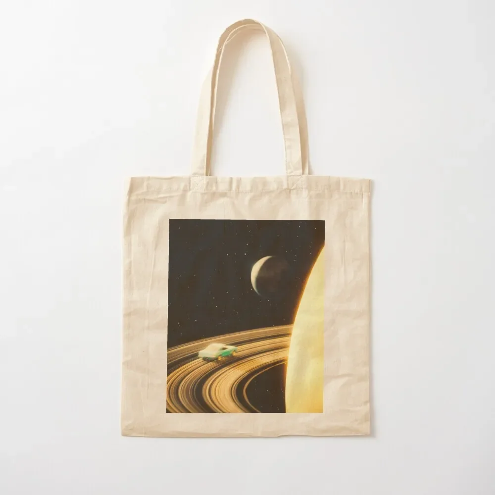 Saturn Highway - Retro-Futuristic Collage Artwork Design Adventure and Exploration Tote Bag sac pour femme