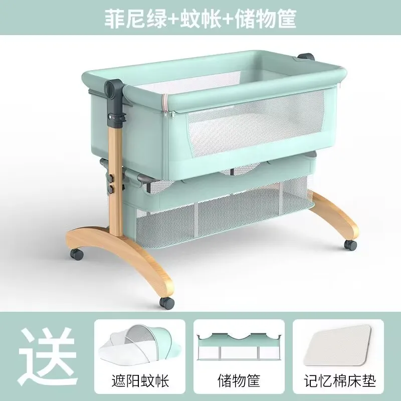 

Baby Nest Bed Portable Height AdjustableBaby Cribs Kids Fodable Baby Wood LegCrib Folding Queen Bed Newborn Baby Crib Bed