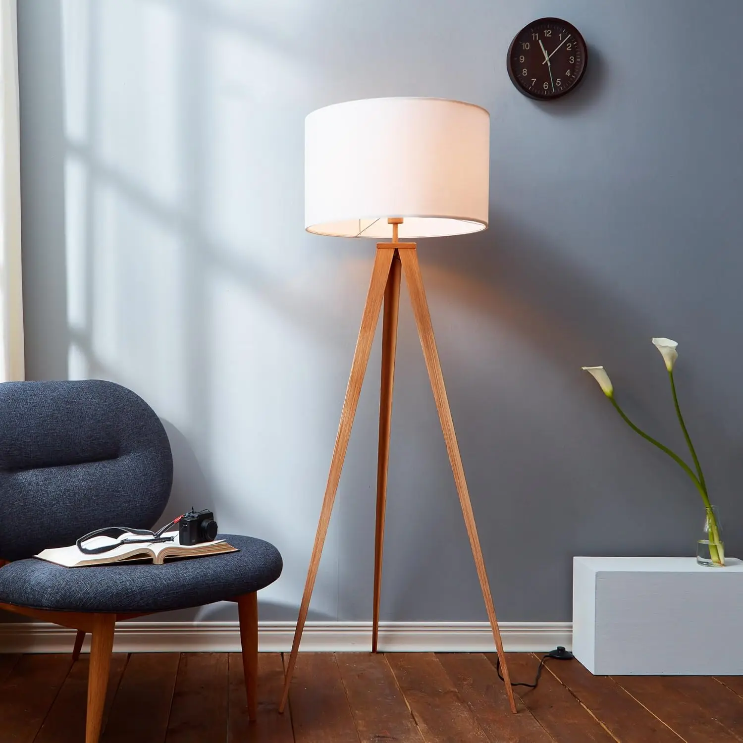 Floor Lamp with Foot Switch, Minimalist Lighting Option for Ambient, Accent, or Reading