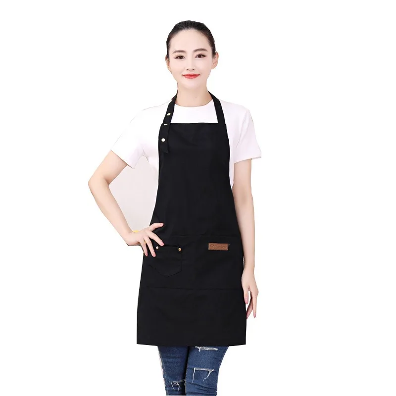 Waterproof Canvas Apron Household Kitchen Work Apron For Milk Tea Shop Cafe