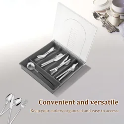 Portable Utensil Storage Box Sealed Dustproof Cutlery Organiser Trays with Lid for Kitchen Spoons Forks Knives Organiser New