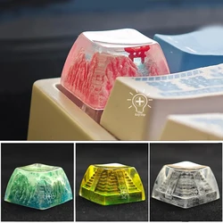 Handmade DIY Mechanical Keyboard Snow Mountain Relics Valley Resin Key Caps Personalized MX Cross Hole Translucent Stereo Keycap