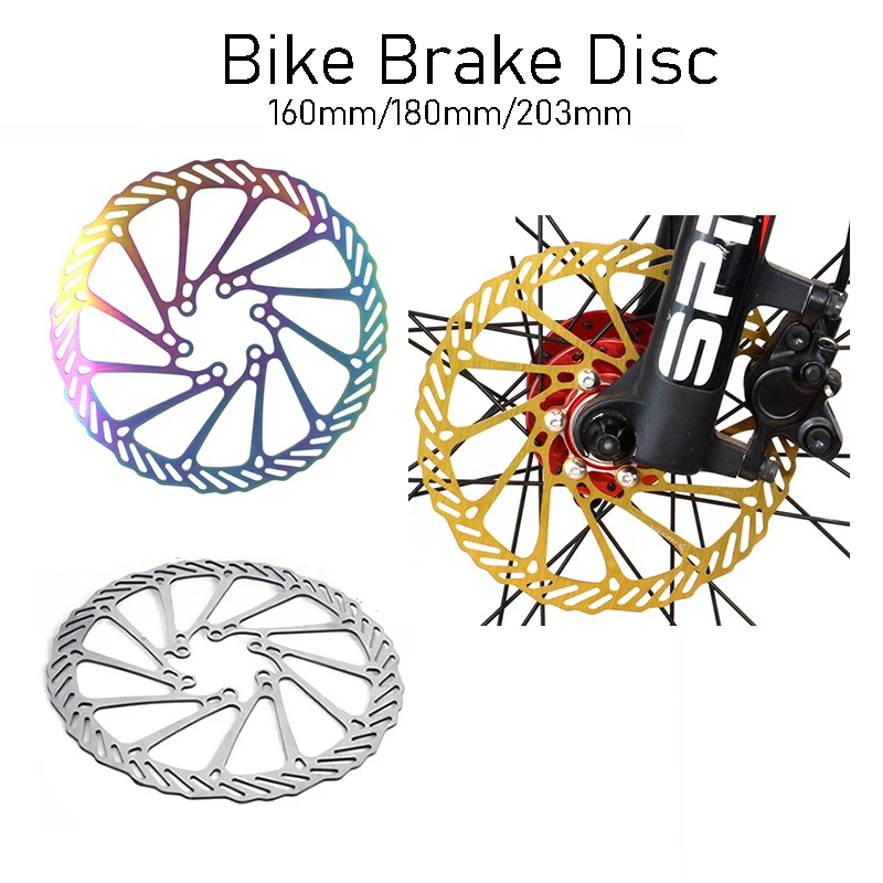 

Bicycle Brake Pads Disc Piece with Screws 160/180/203mm Silver Gold Colorful Bike Brake Disc Cycling Accessories
