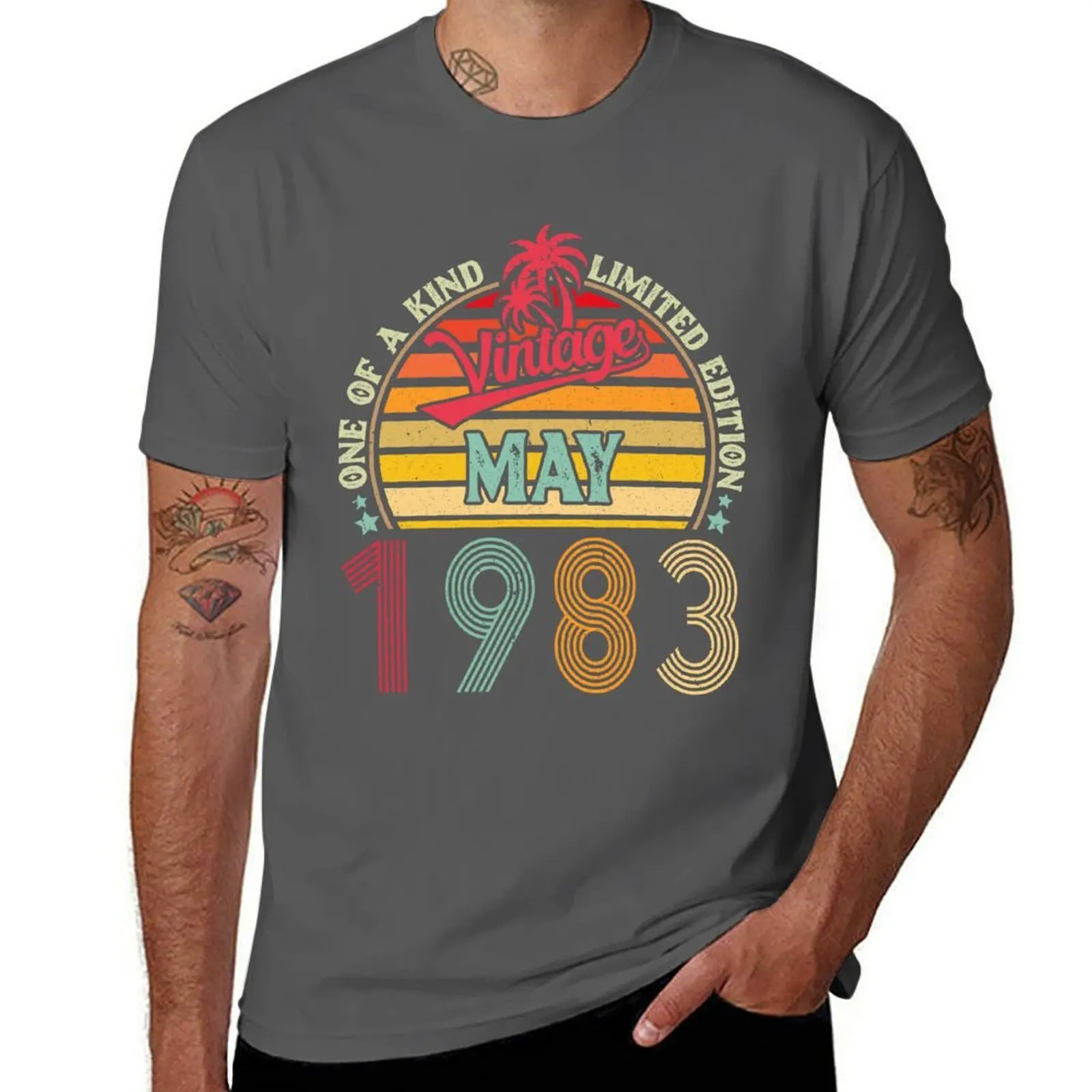 One Of A Kind Vintage Graphic Limited Edition May 1983 For Men Women T-Shirt Fitness Quick Dry Short Sleeve Top