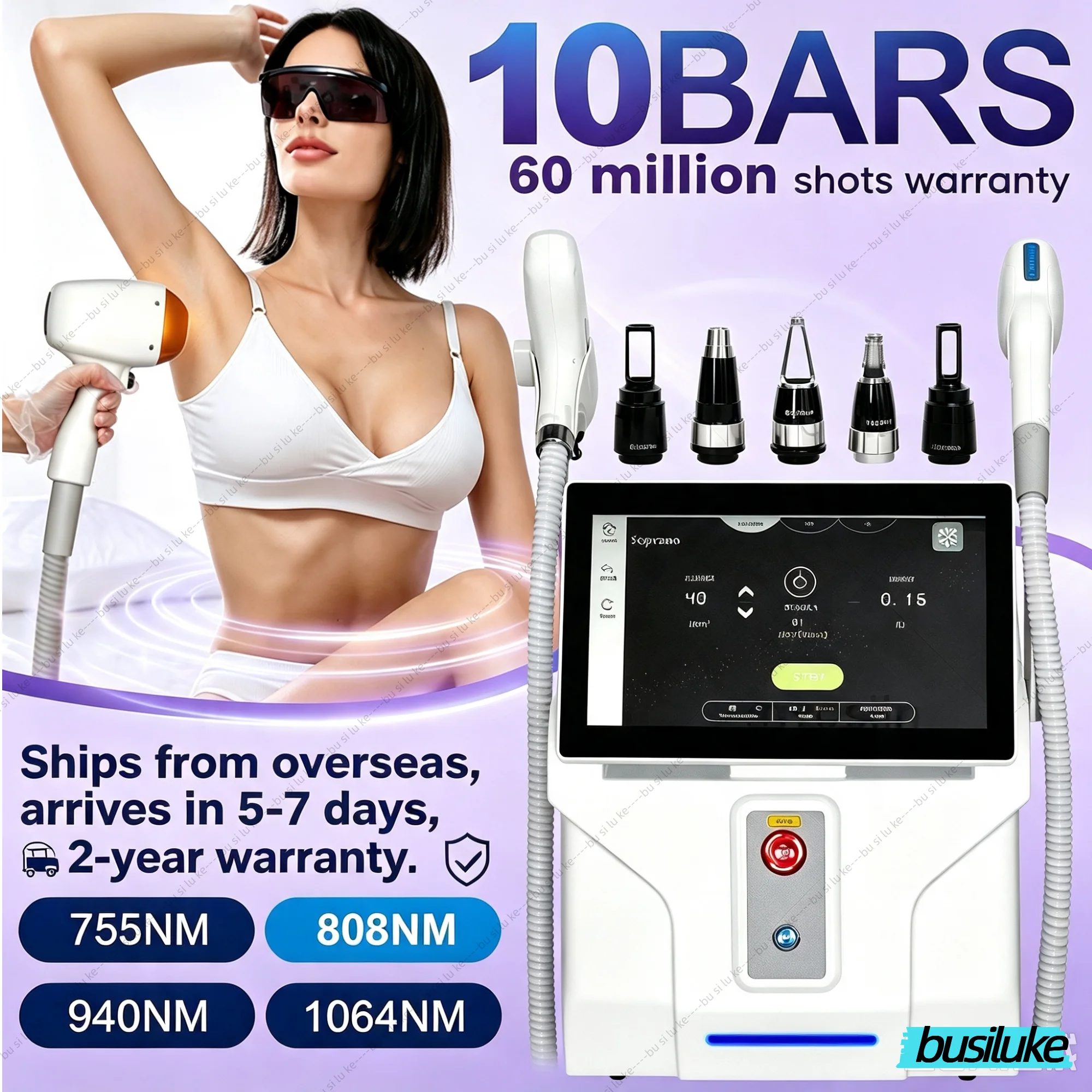2 In 1 Super Ice Cooling Diode Laser 755 808 810 830 940 1064nm 6 Wavelength ND YAG Machine Painless Hair Removal Device Salon