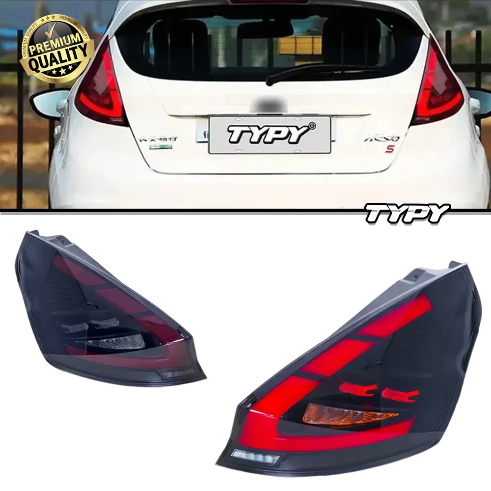 

Стайлинг автомобиля, задний фонарь в сборе для Ford Fiesta, задние фонари 2009-2015, обновление, модифицированный для новых динамических поворотных светодиодных задних фонарей Fiesta