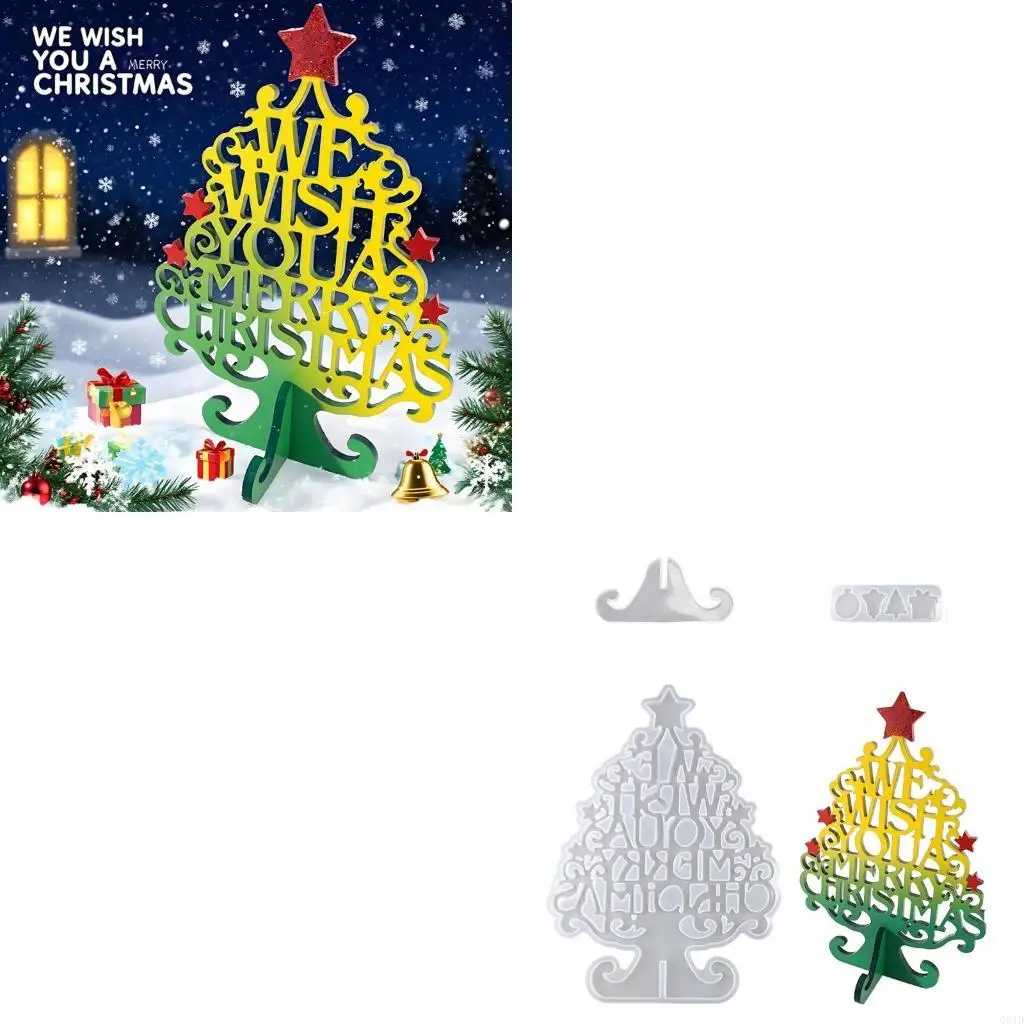 

Silicone Figurines Decorating Moulds Silicone Texture Christmas Tree for Crafts Party Supplies and Decorations