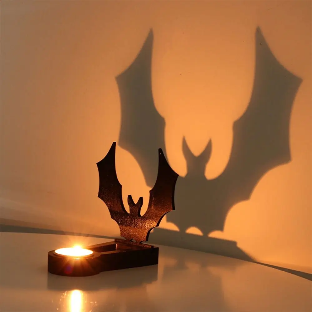 Black Halloween Candle Holder Multi-shape Iron Terror Shadow Projection Candlestick Party Supplies Halloween Decoration