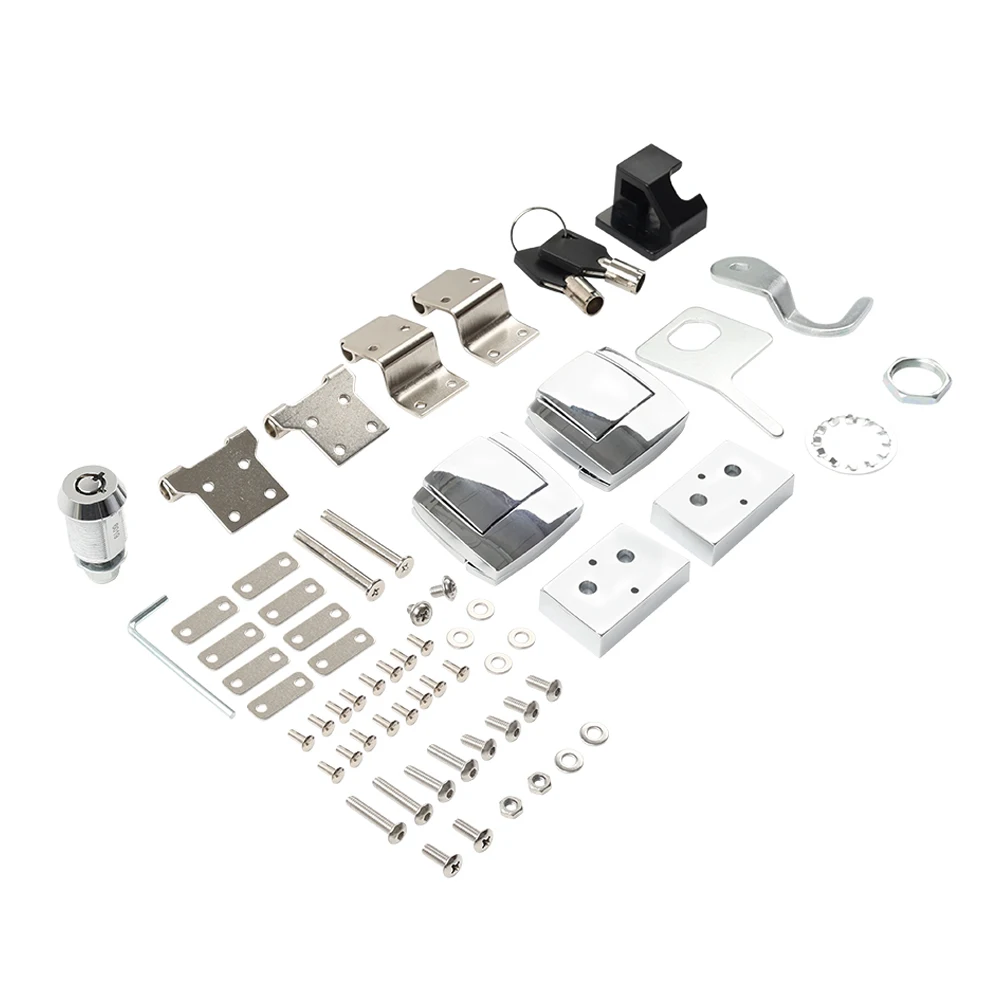 Motorbike Tour Trunk Latches Hinges Lock Kits Set For Harley Touring Electra Glide Trike models 1988-2013