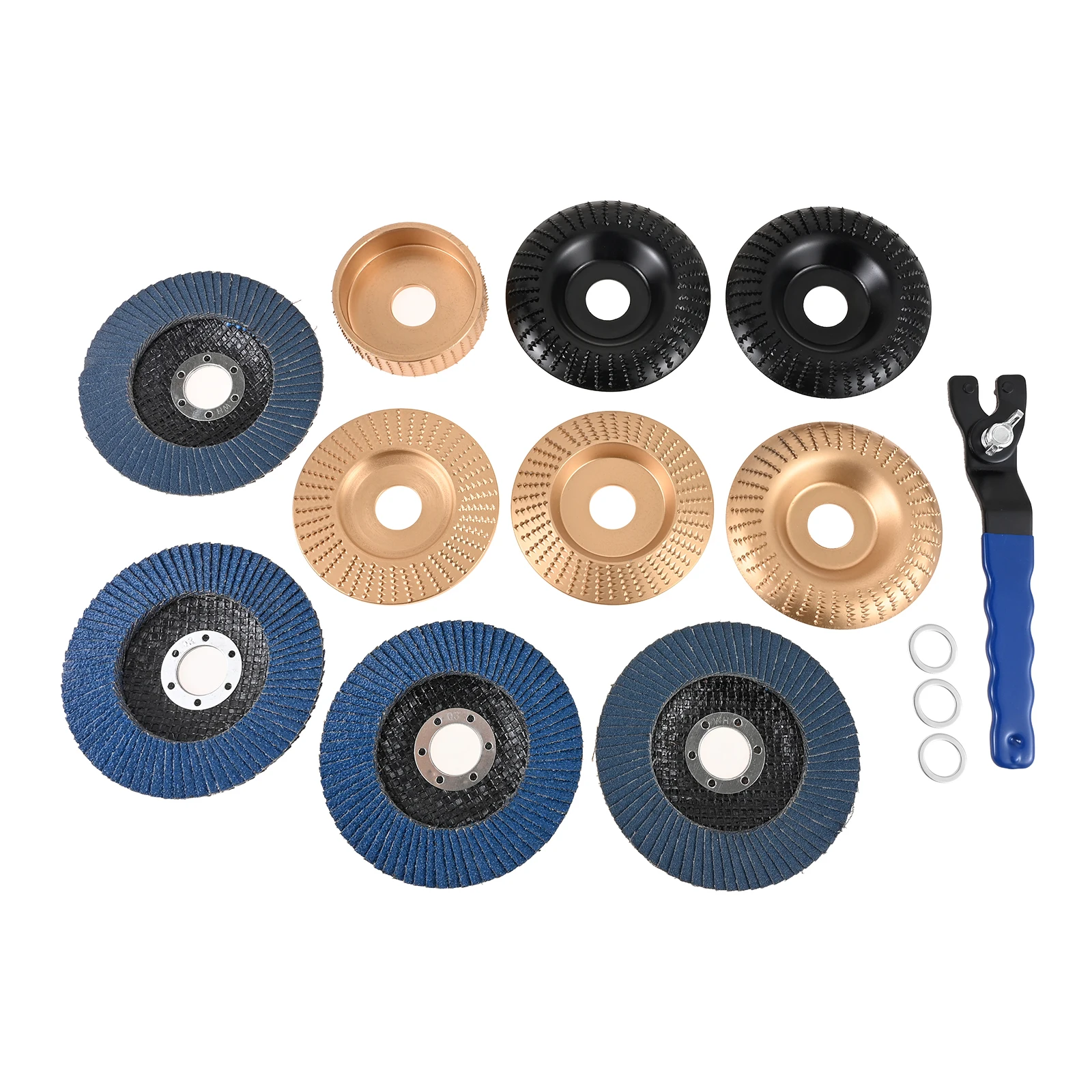 Wood Carving Disc Set for 4 in 4.5 in Angle Grinder Woodworking Grinding Wheel for Quick Rough Cutting Shaping Sanding Polishing
