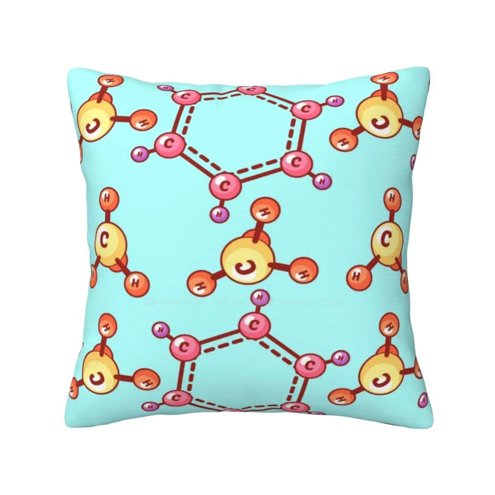 Pattern With Chemical Elements. Throw Cushion Pillow Cover Science Pattern Chemical Element Formula Symbol Molecule Atom