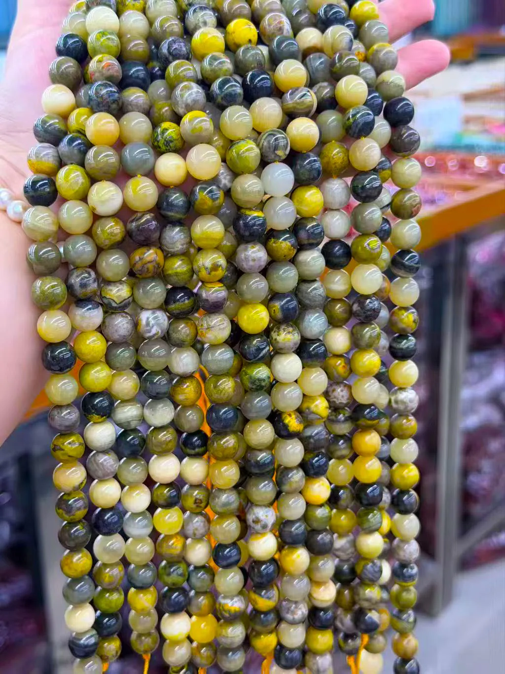 Natural Bumblebee Jasper Beads Gemstone DIY Loose Beads Strand 15