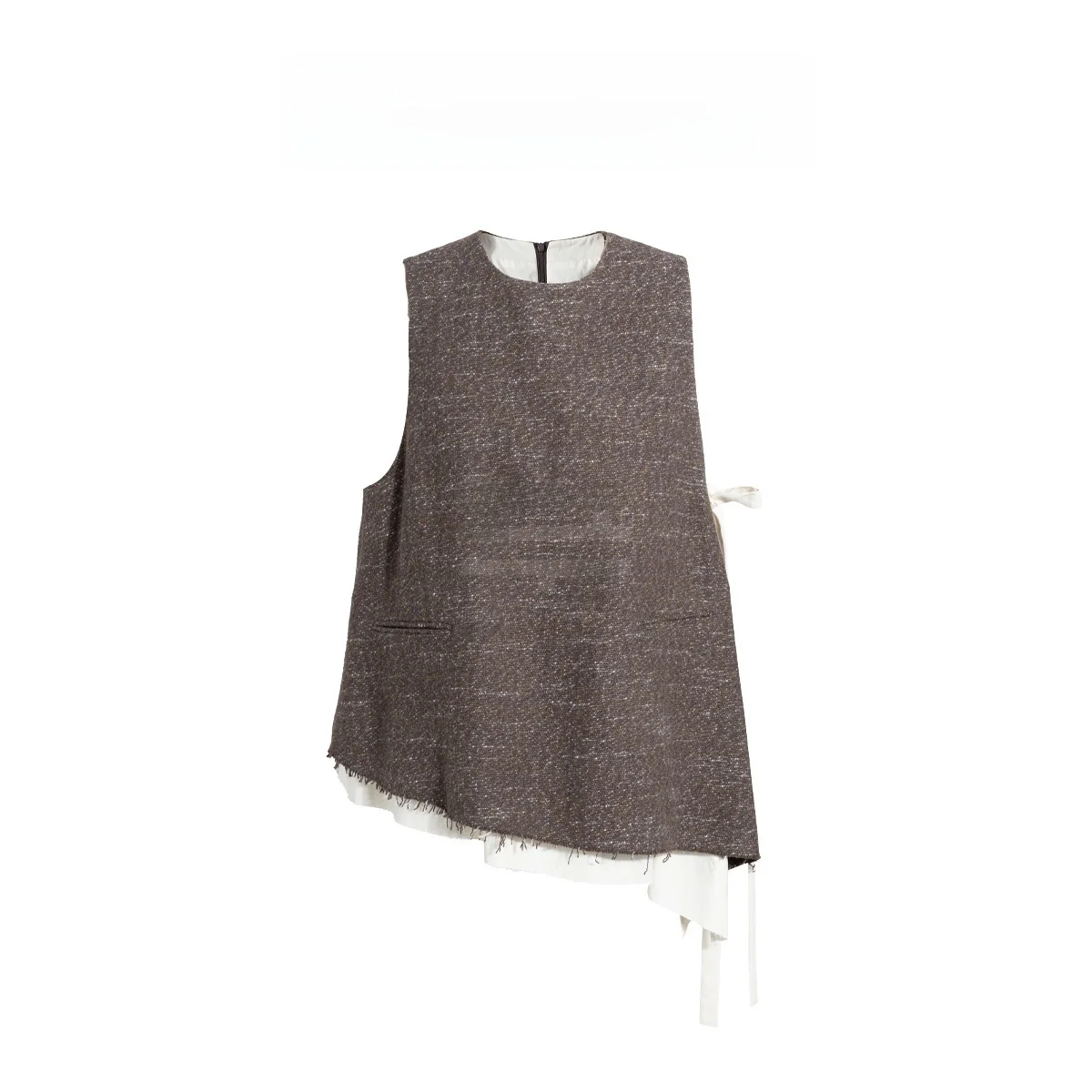 

alpw Women's Warmth-Insulated Wool Blend Wrap Vest Asymmetrical Button-Up A-Line Sle Casual Daily Wear