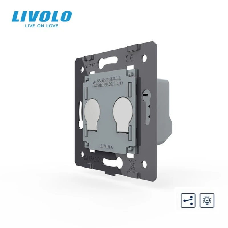 New Livolo DIY EU Standard 2 Gang 2 Way Without Glass Panel Led  Lights Adaptive Dimmer Wall Touch Switch for Home VL-C702SD