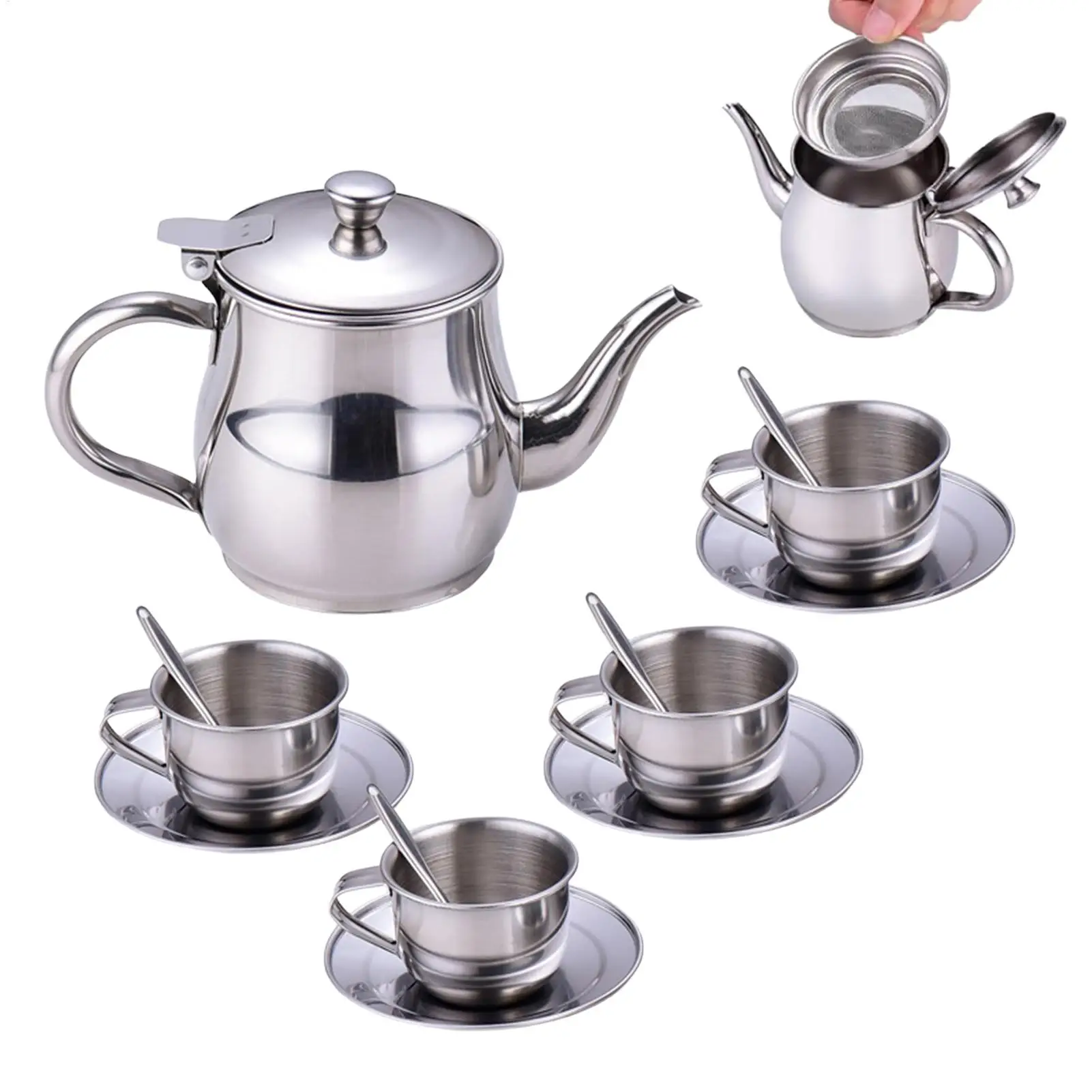 Tea Set Kids Lightweight Teapot Kit Kitchen Play Set for Playtime Home Playroom Classroom Preschool Daycare