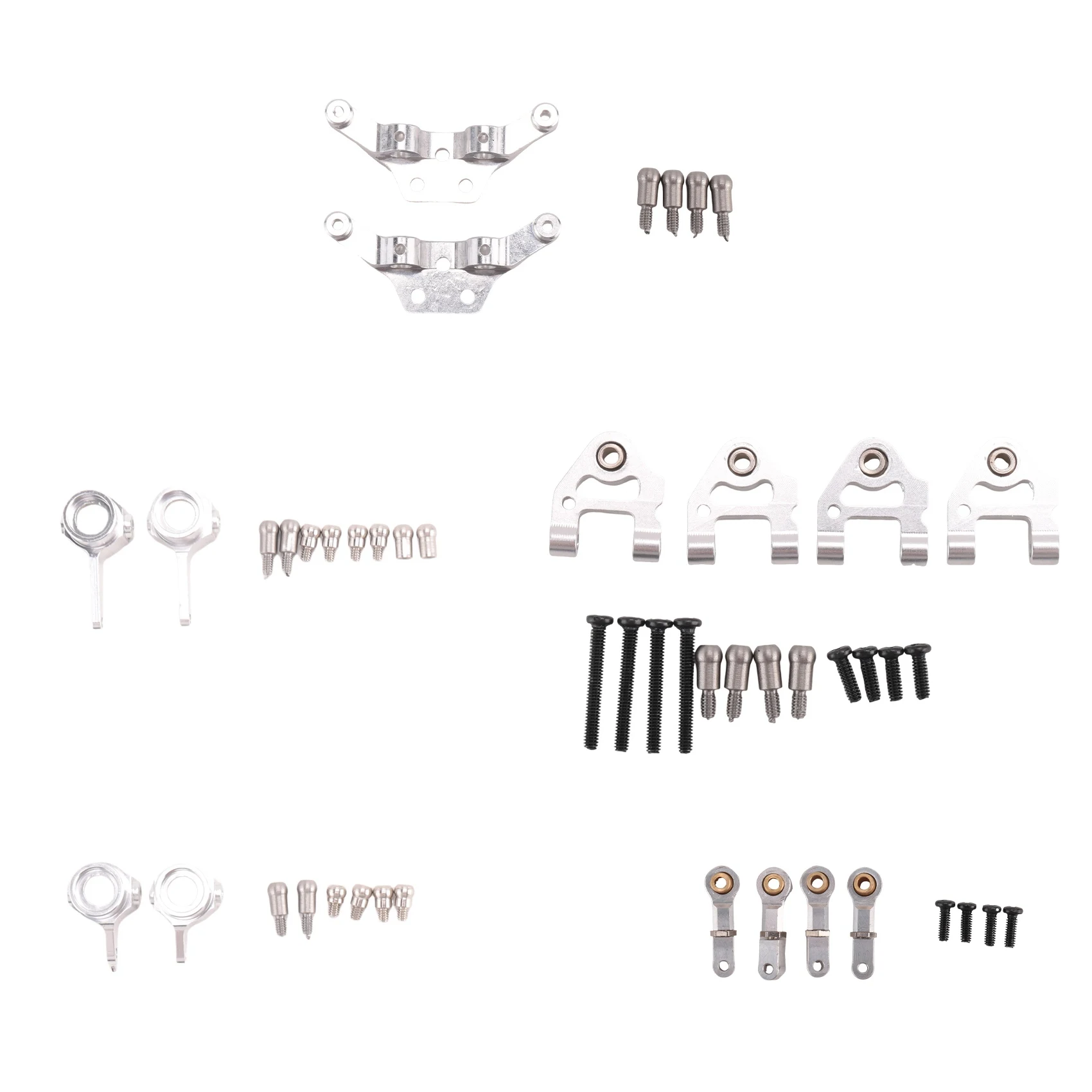 SLQZT Set di piastre per braccio oscillante con parti aggiornate in metallo per P929 P939 K969 K979 K989 K999 1/28 RC Car, Argento