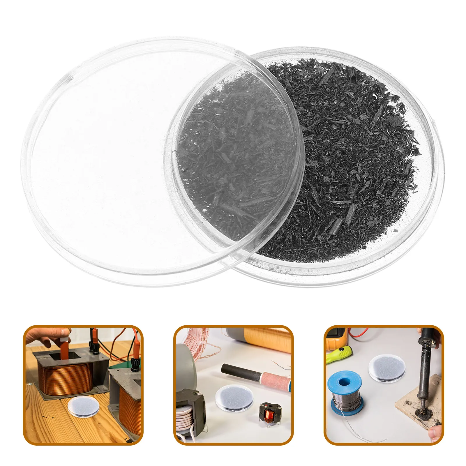 Magnetic Iron Powder Box Plastic Case for School Physics Experiments Science Lab Induction Lines Demonstrator Electromagnetic