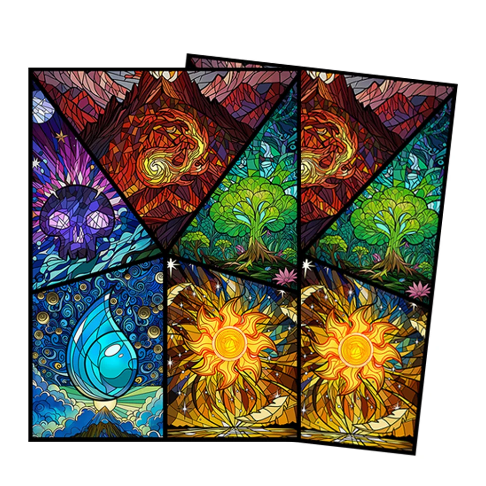 60 Stück 66x91mm Holographische Glas-Effekt Laser-Kartenhüllen Glänzende Spielkarten-Schutzhüllen für PKM/PTCG/TCG Spielkarten – Detail 1