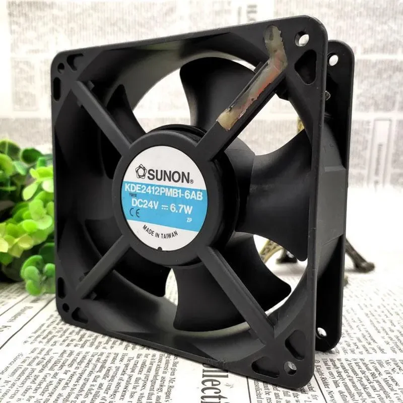 for SUNON KDE2412PMB1-6AB 24V 6.7W 12CM Fan for Danfoss Variable Frequency Drive Original Built-in Cooling Fan