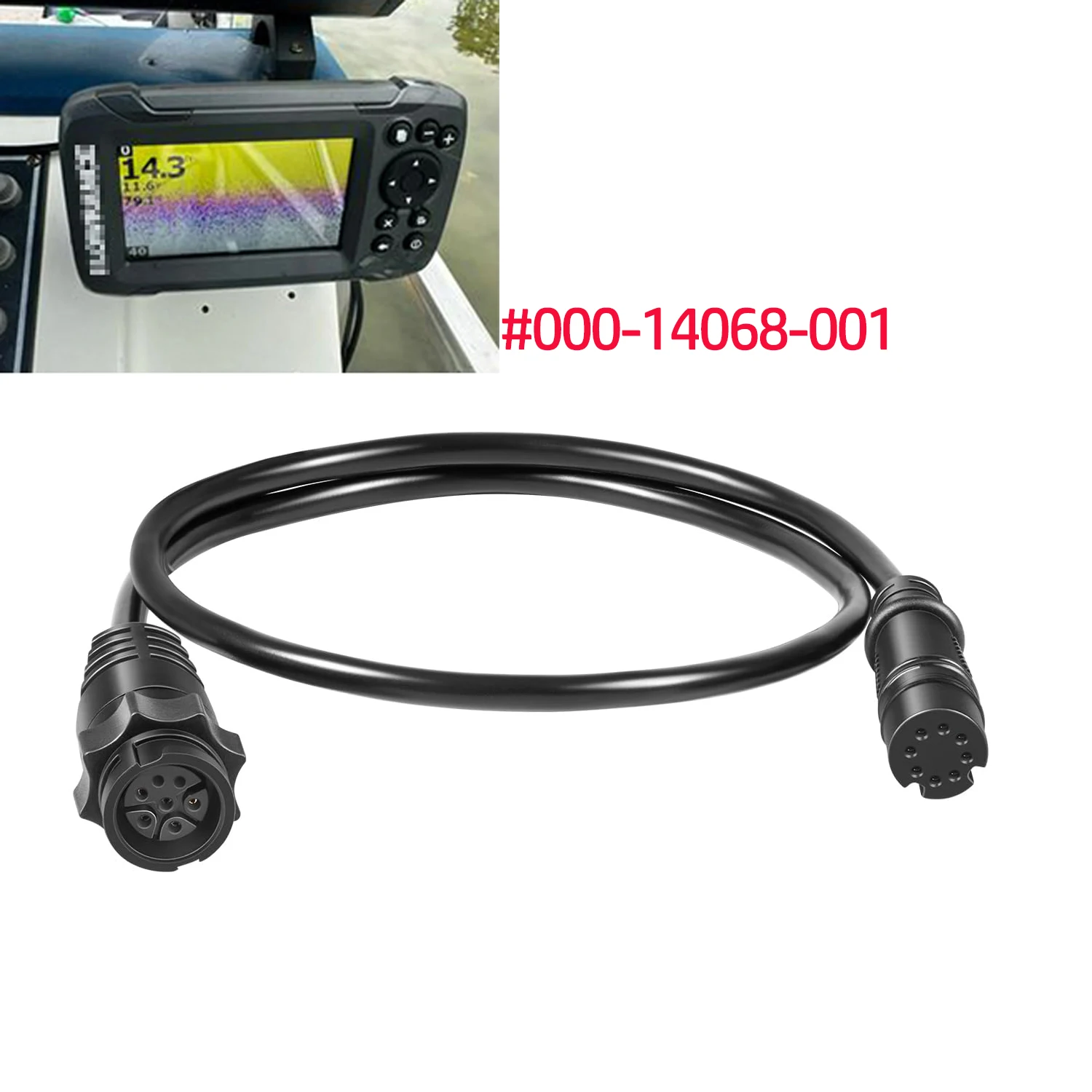 

000-14068-001 7 Pin Transducer Adapter Cable (25-inch) for Lowrance Hook²/Reveal & Cruise, Fishfinder Chartplotter Accessory