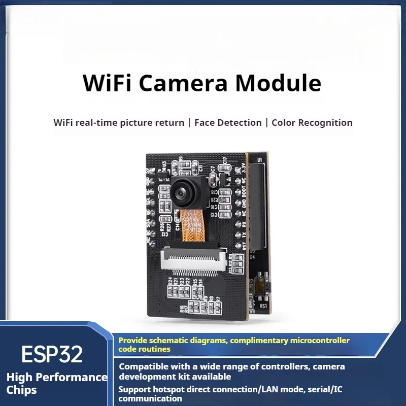 ESP32 Visual Recognition Module Wifi Real-time Graphic Transfer IIC/Serial Open Source Sensor AI Smart Camera