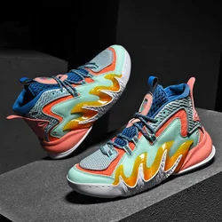 Sapatos de basquete respiráveis antiderrapantes de fundo grosso, calçados esportivos masculinos, sola de borracha da moda, alta qualidade, outono, novo, 46, 2024