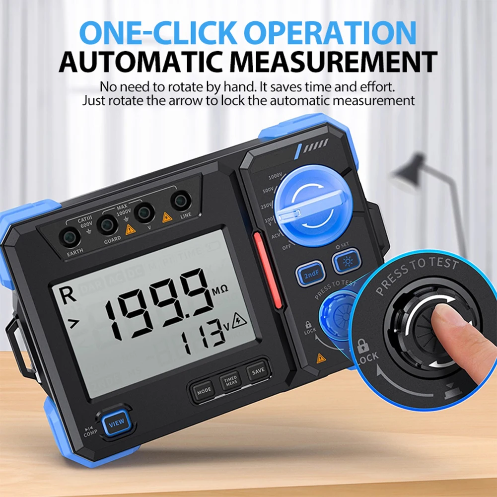 1 Piece MRT1050 Megohmmeter Insulation Resistance Tester 2500V Auto PASS FAIL Display For Electrical Safety Testing Tool