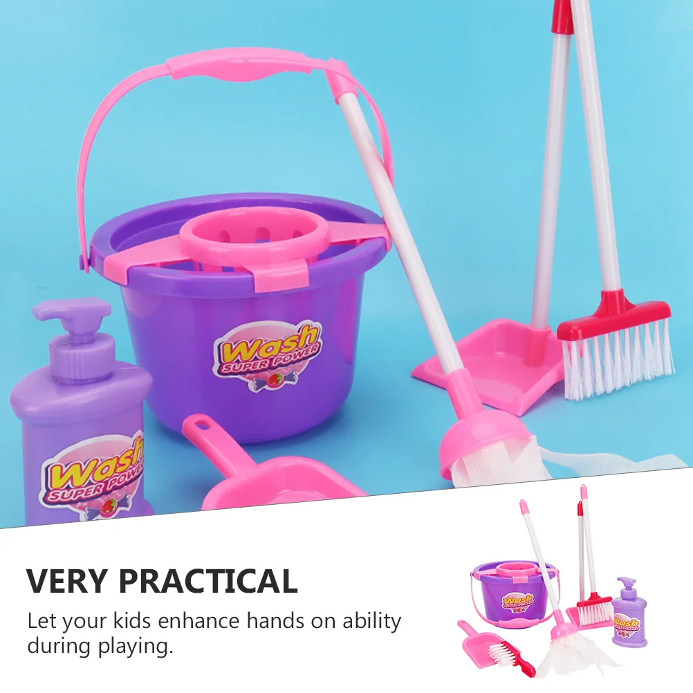 Sweeping Toy Kit Cleaning Mopping Set Toys Role Play Cosplay Kids Housekeeping Tools