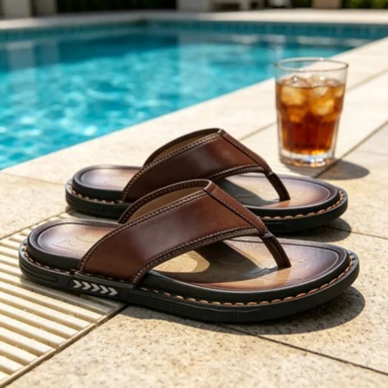 

Men's Summer Flip Flops Casual Non-slip Breathable soft sole comfort Beach Slippers fashion Lightweight Outdoor Walking Slippers
