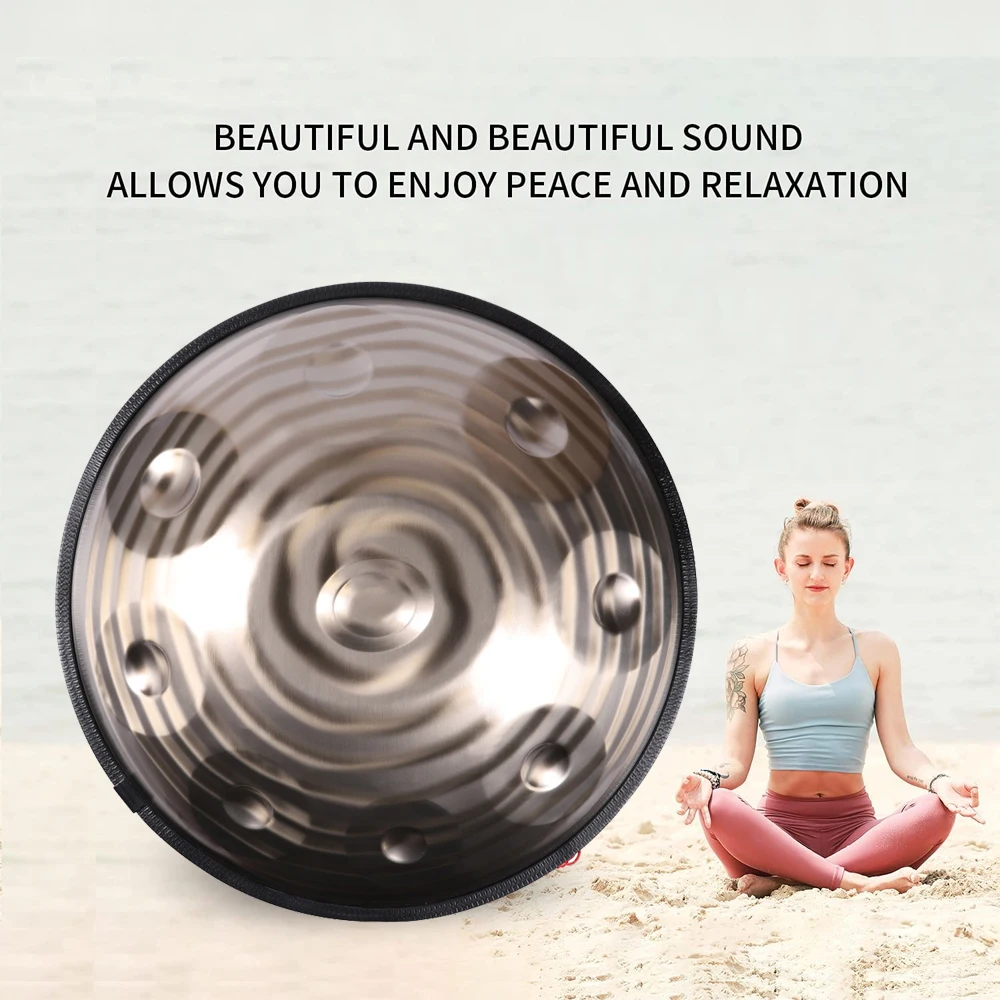 Handpan 432HZ 9 Notes D Minor, 22 Inch Pantam Drum , Steel Han Pan Drum, Yoga Meditation Musical Instruments