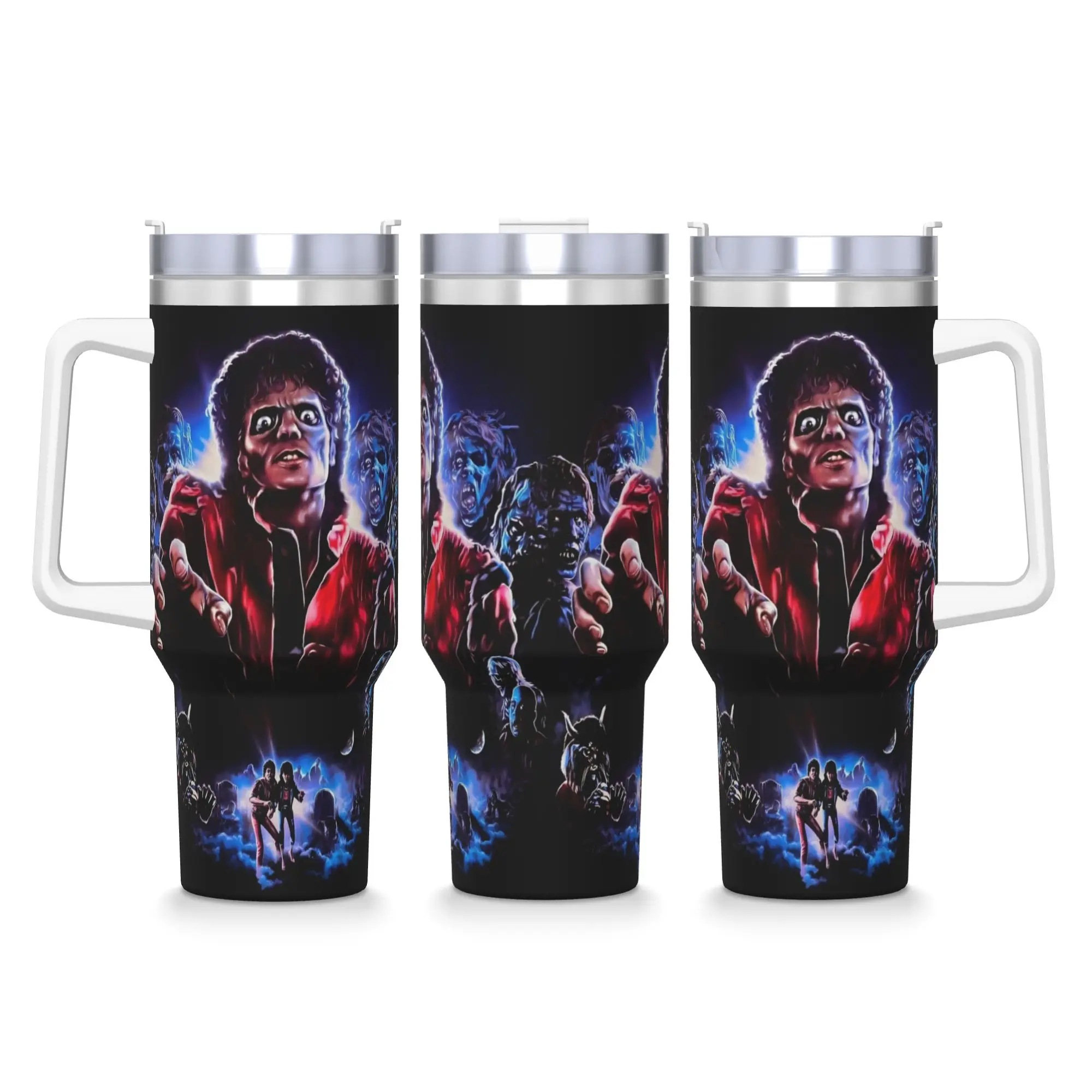 

Stainless Steel Tumbler MJ King Of Pop Michael J-jackson Mugs Cup With Straws Beach Cold and Hot Water Bottle 40oz Thermal Cups