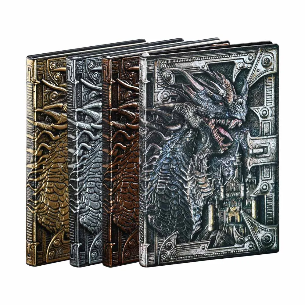 

1 Book/Pack 4-Color Dinosaur & Evil Dragon retro 3D-Effect embossed notebook & Paper Journal