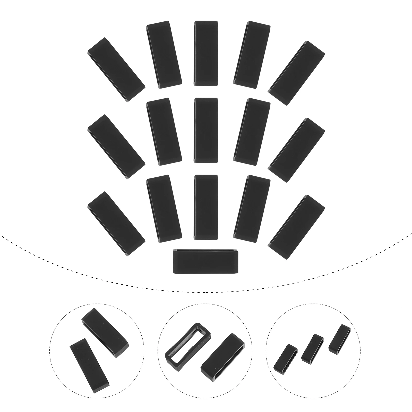 

16 Pcs Silicone Bezel Watch Strap Loops Universal Band Wrist Watchband Holder Keepers Durable Secure Replacement Parts Smart