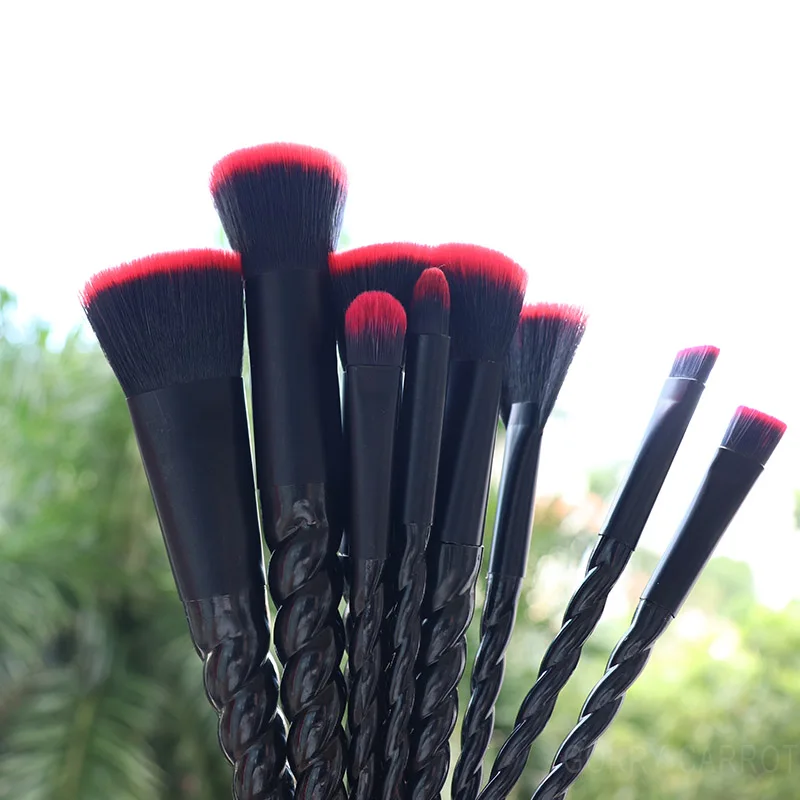 10Pcs Black Sprial Unicorn Makeup Brushes Set Foundation Blending Powder Eye shadow Makeup Brushes Cosmetic Beauty Make Up Tools