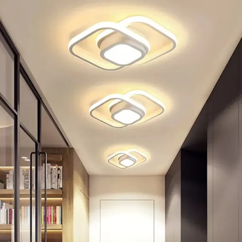 Plafonnier LED au Design Minimaliste Moderne, Disponible en Noir et Blanc, Luminaire Décoratif de Plafond, Idéal pour un Couloir, une Entrée ou un