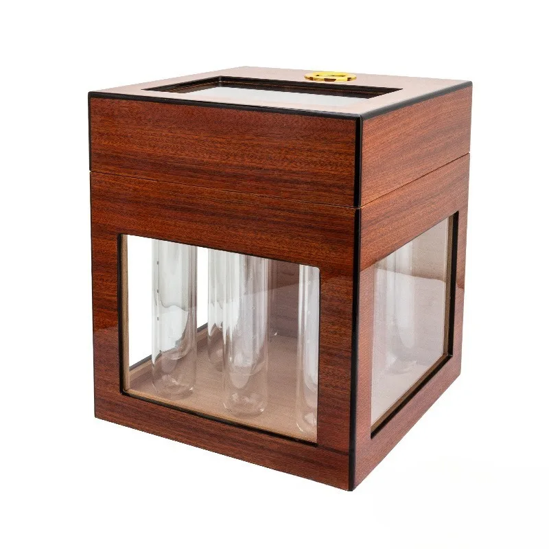 Cigar incense box, see-through window, electronic temperature and humidity meter, cigar incense box