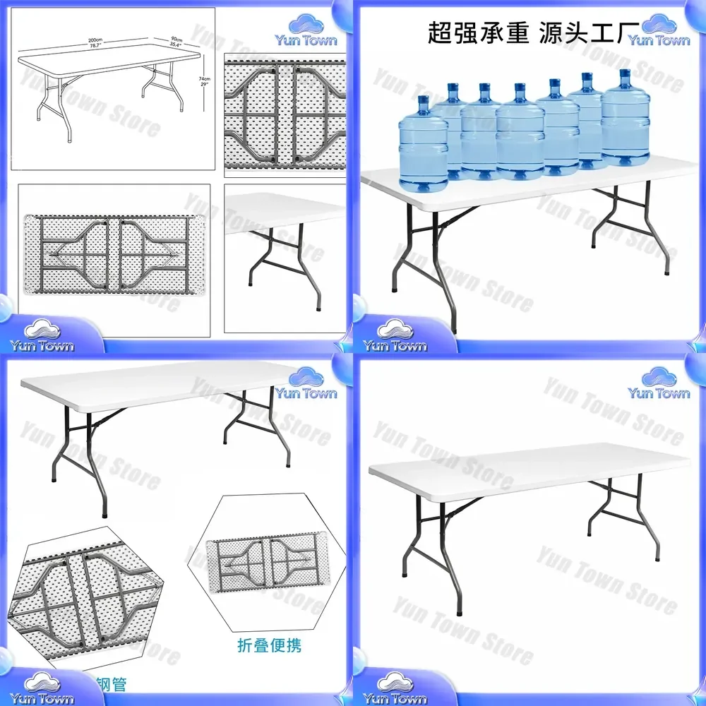 for Outdoor Camping Table for Plastic Folding Table Thickened Picnic Table Square Portable Multi Functional Convenience Store