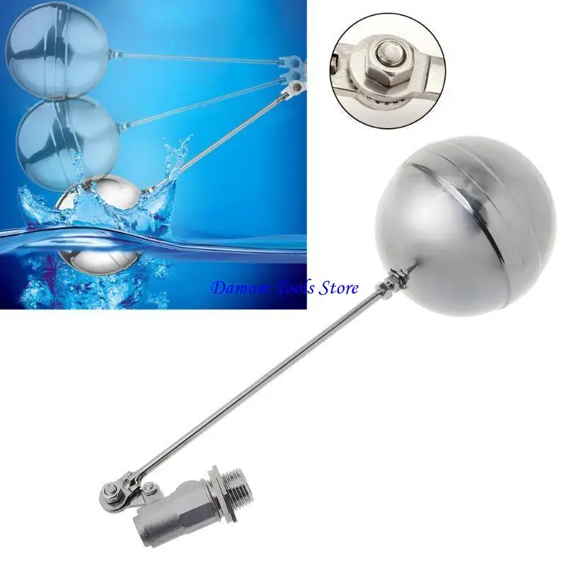 57BE DN15 Male Thread Water Float Adjustable Stainless Steel Floating Ball for Hydraulics, Pneumatics & Plumbingall