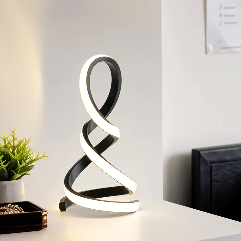 Lámpara de mesita de noche creativa, lámpara de ambiente de lujo de alta gama para dormitorio, lámpara de lectura de estudio, luz nocturna USB