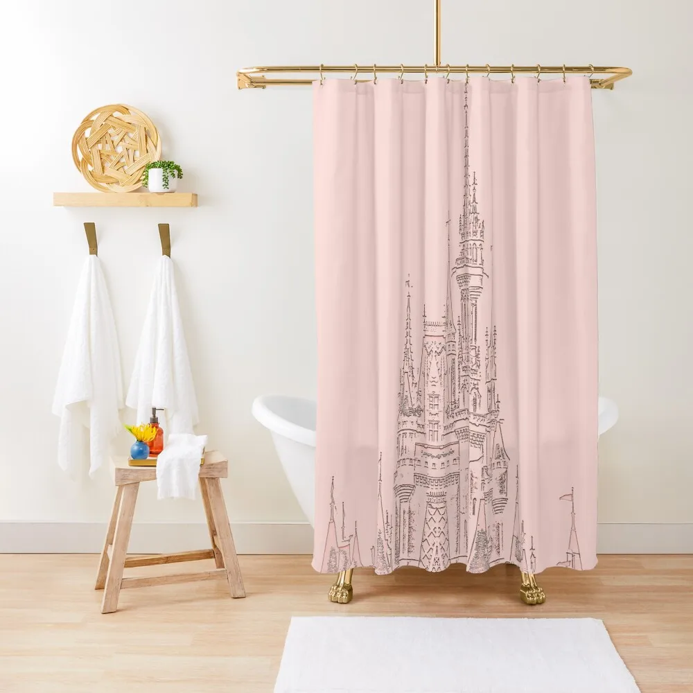 

Rose Gold Magic Castle Carving Shower Curtain Bathroom And Shower Bathroom Shower Bathroom Showers Anime Curtain