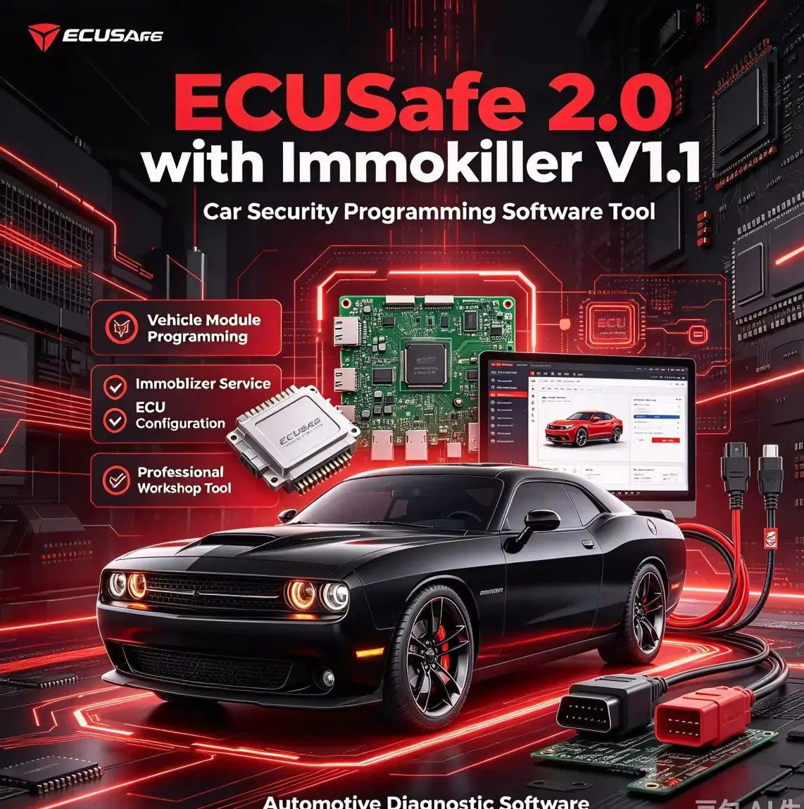 ECUSafe 2.0 with Immokiller V1.1 Car Security Programming Software Tool - Vehicle Immobilizer off ImmoKiller V1.1 3.6